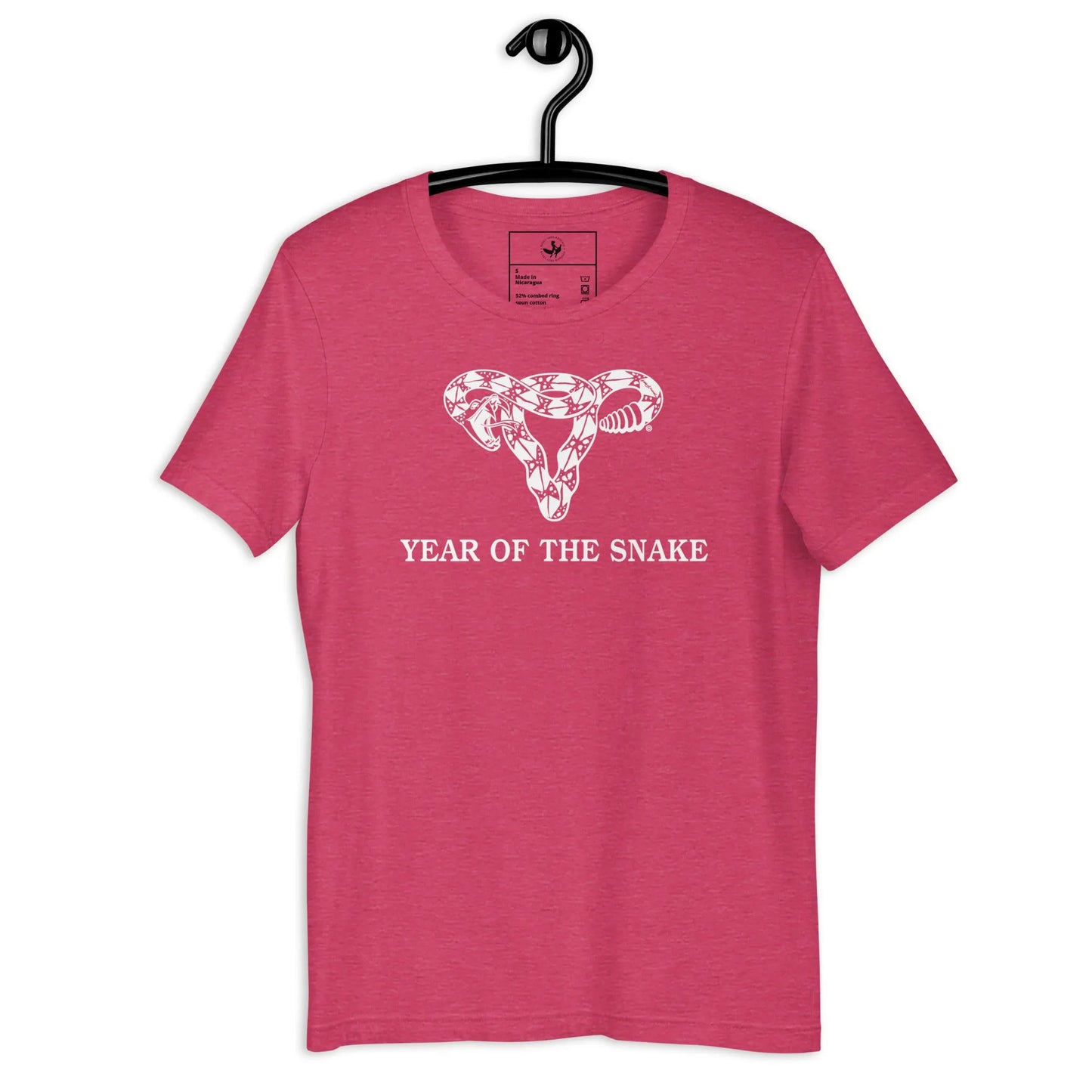 Year Of The Snake Uterus Unisex T-Shirt, Pro choice feminist, women empowerment, gadsden Don’t Tread On Me Uterus, equality, chinese lunar new year, witchy, Anne Lesniak, Rebel Girl Rampage