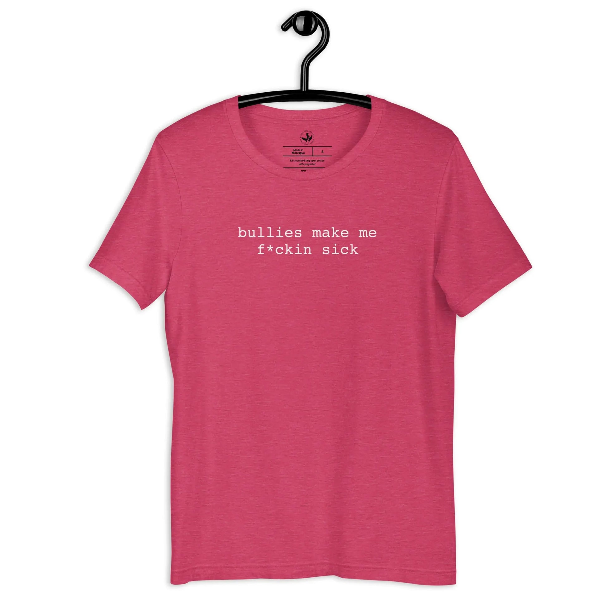 Bullies Make Me F*ckin Sick Unisex T-shirt, LGBTQ Pride, Trans Lifeline fundraiser, Pascal Quote, Rebel Girl Rampage 