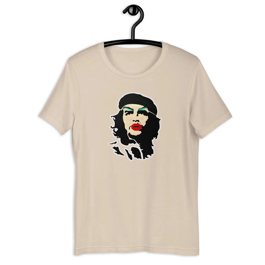 Revolution Slay Unisex T-Shirt, Ché Guevara in drag makeup, stencil graffiti art, Warhol Style, Pride Rebel Girl Rampage