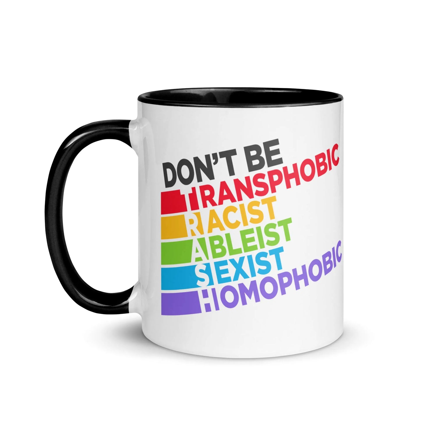 Don’t Be TRASH Ceramic Coffee Mug, Inclusive, LGBTQ, Feminist, Anti Fascist, BLM, Rebel Girl Rampage 