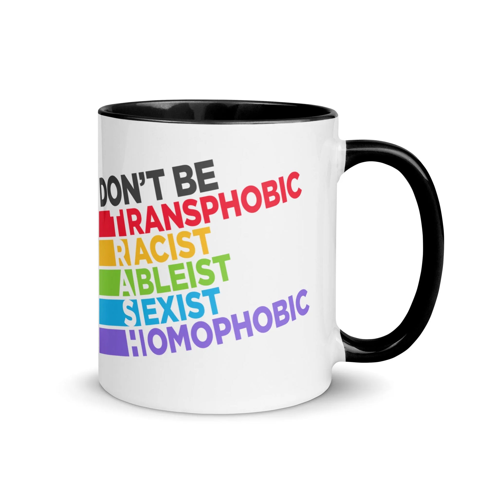 Don’t Be TRASH Ceramic Coffee Mug, Inclusive, LGBTQ, Feminist, Anti Fascist, BLM, Rebel Girl Rampage 