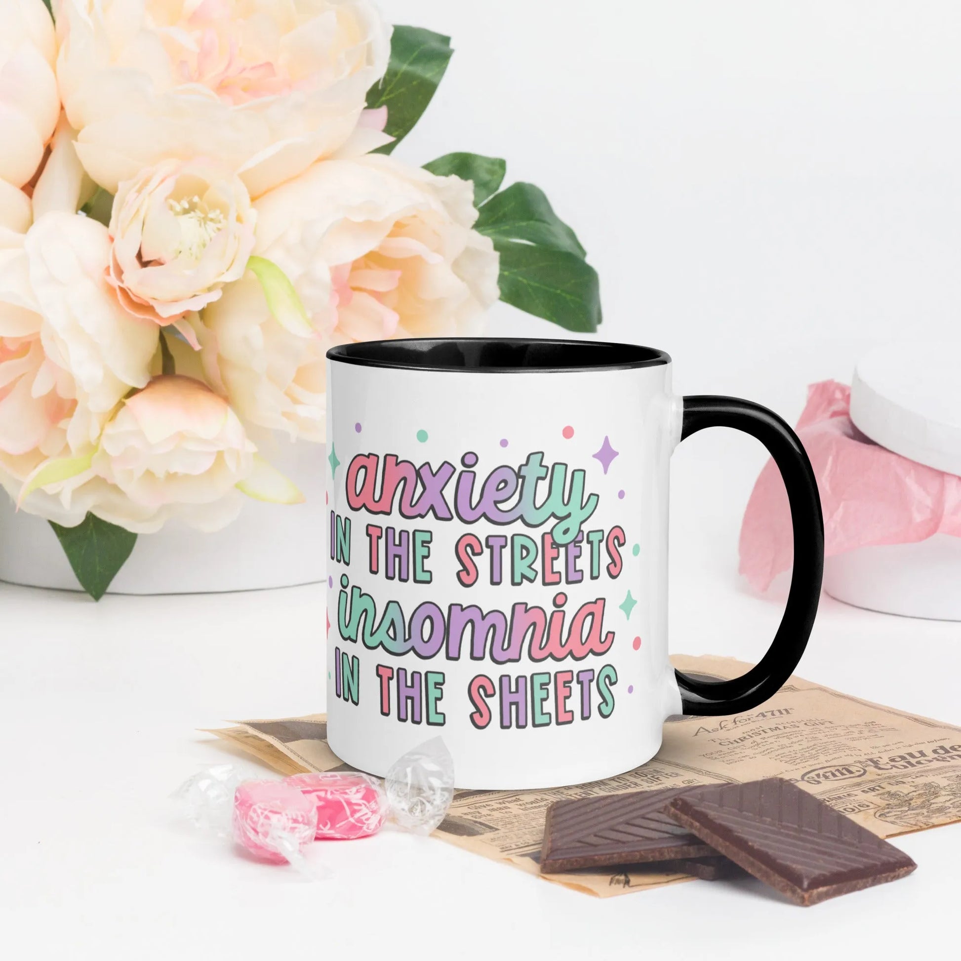 Anxiety In The Streets, Insomnia In The Sheets Ceramic Coffee Mug | Rebel Girl Rampage 