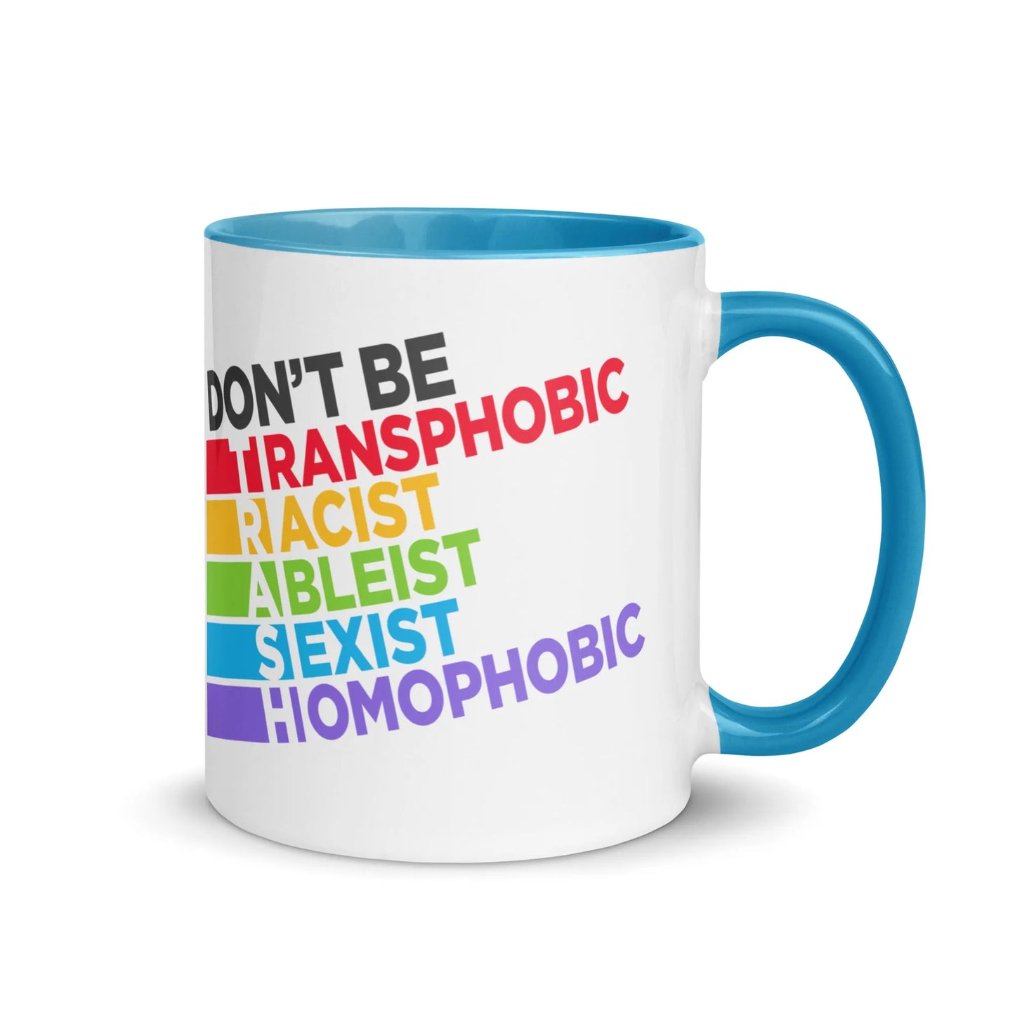 Don’t Be TRASH Ceramic Coffee Mug, Inclusive, LGBTQ, Feminist, Anti Fascist, BLM, Rebel Girl Rampage 