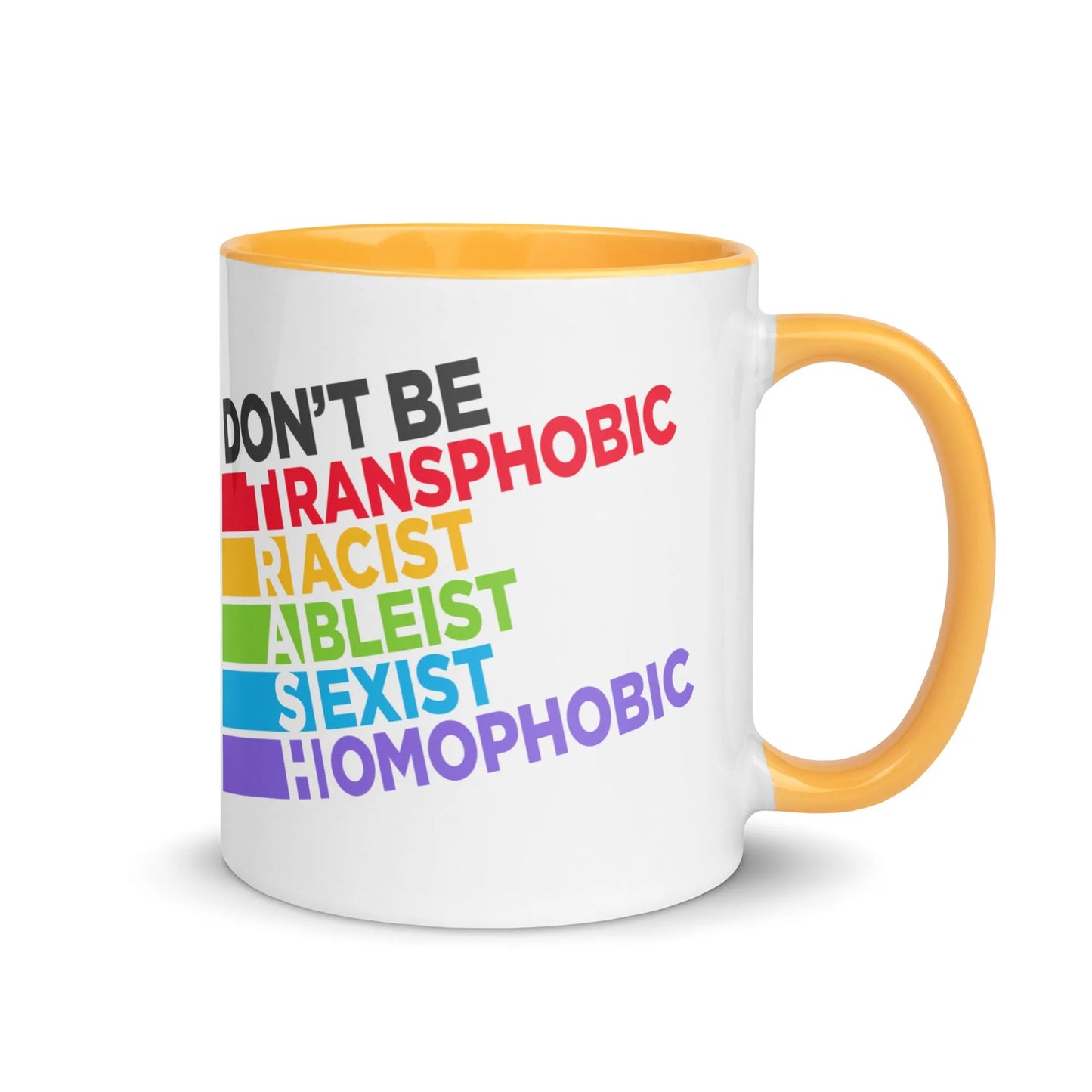 Don’t Be TRASH Ceramic Coffee Mug, Inclusive, LGBTQ, Feminist, Anti Fascist, BLM, Rebel Girl Rampage 