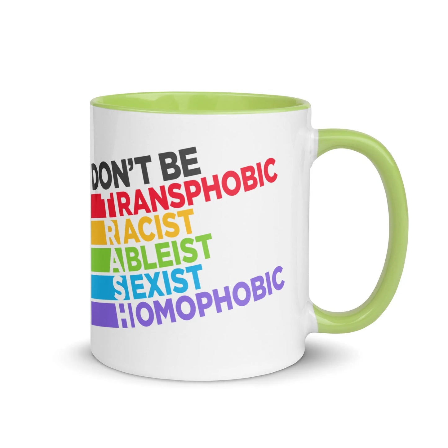 Don’t Be TRASH Ceramic Coffee Mug, Inclusive, LGBTQ, Feminist, Anti Fascist, BLM, Rebel Girl Rampage 