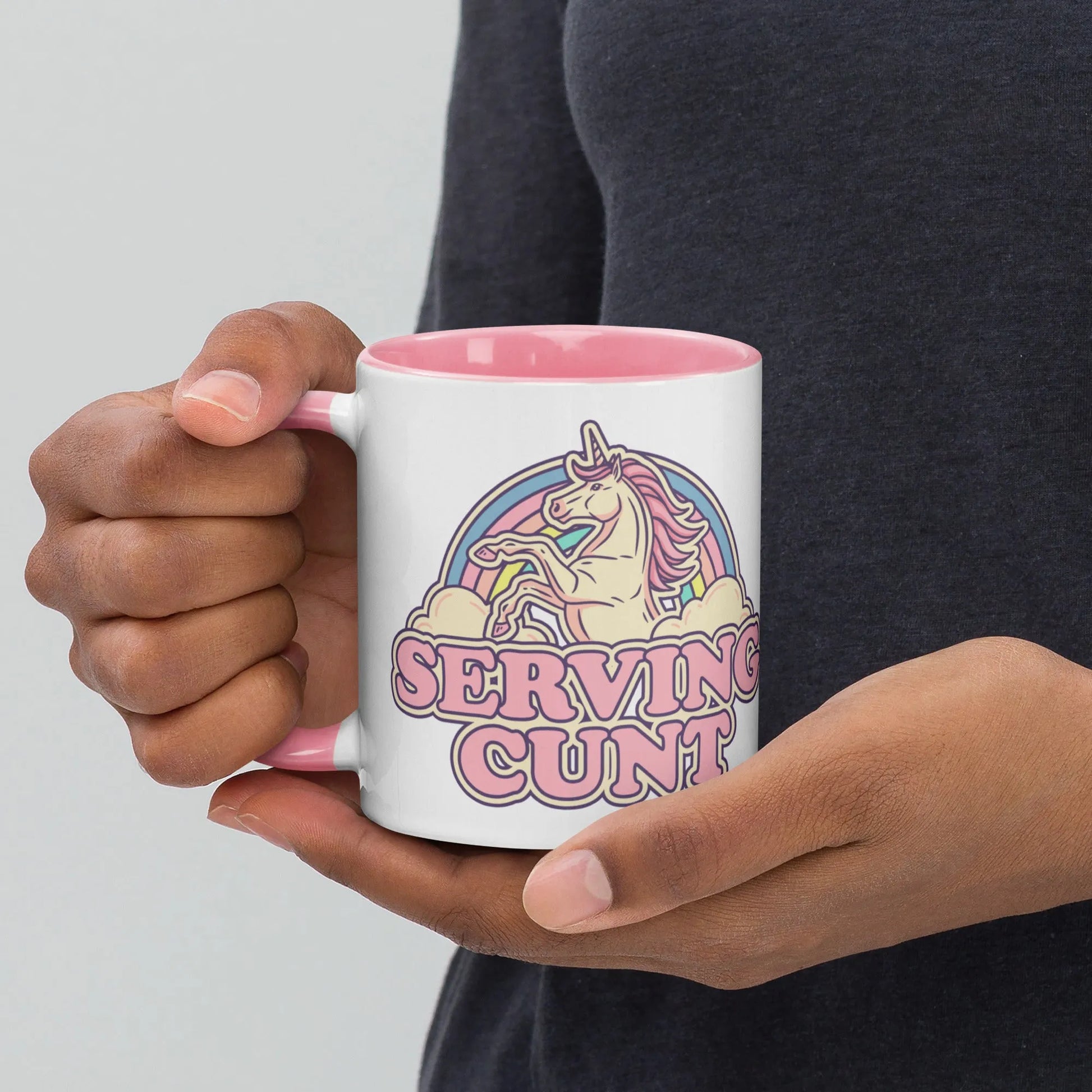 Serving C Unicorn Ceramic Coffee Mug, magical creatures, coffee cup, Rebel Girl Rampage