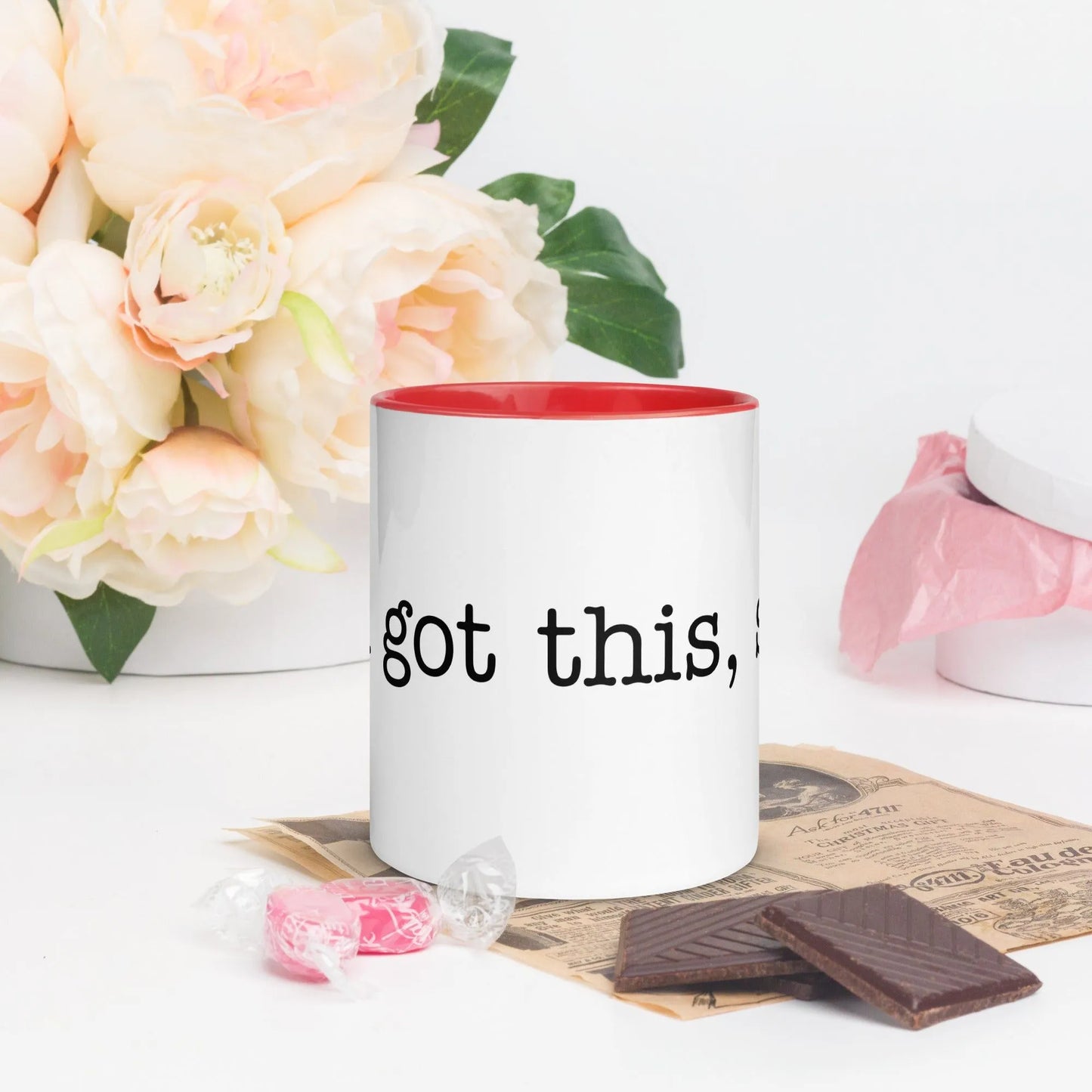 You got this, slut 11 oz inspirational ceramic coffee mug with color inside.
