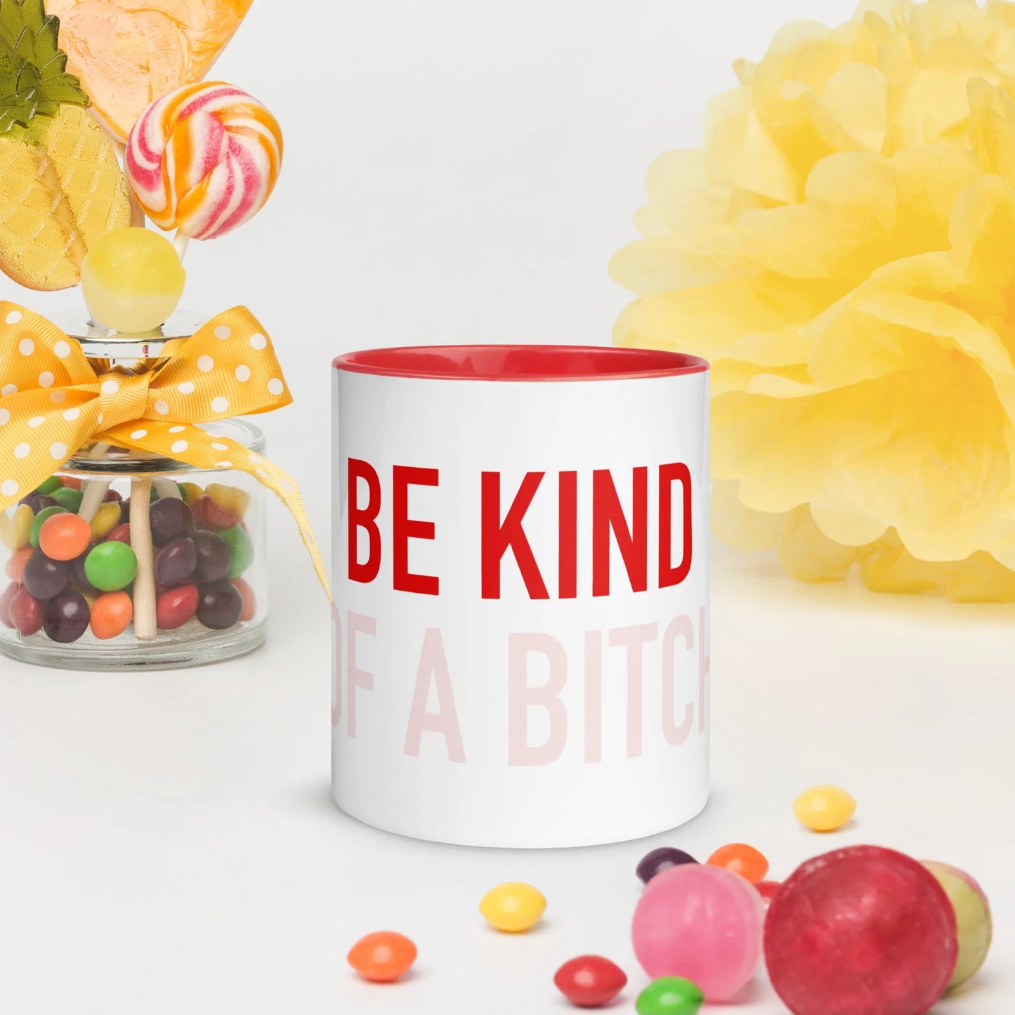 Be Kind (of a B*) Ceramic Coffee Mug, Funny LGBTQ Girl Power Feminist Bridal Party Drinkware Rebel Girl Rampage