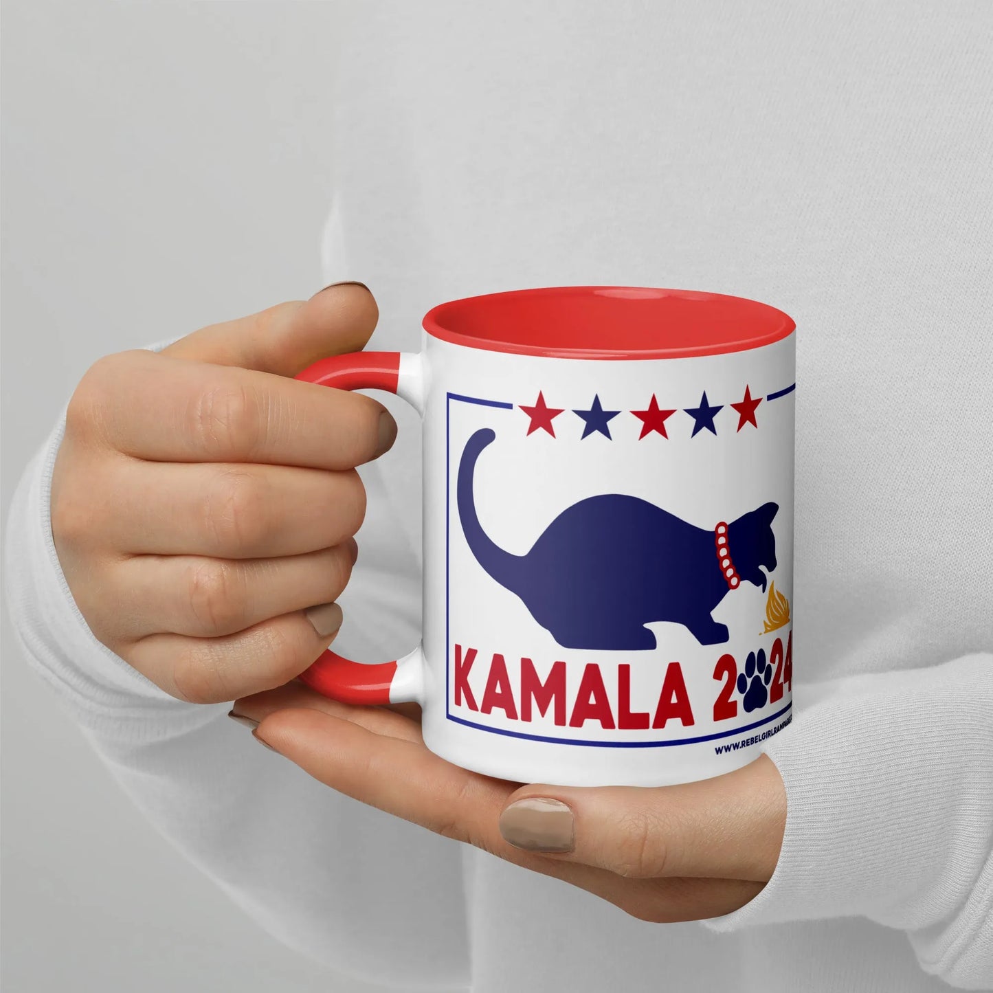 Kamala Kat Ceramic Mug, Rebel Girl Rampage