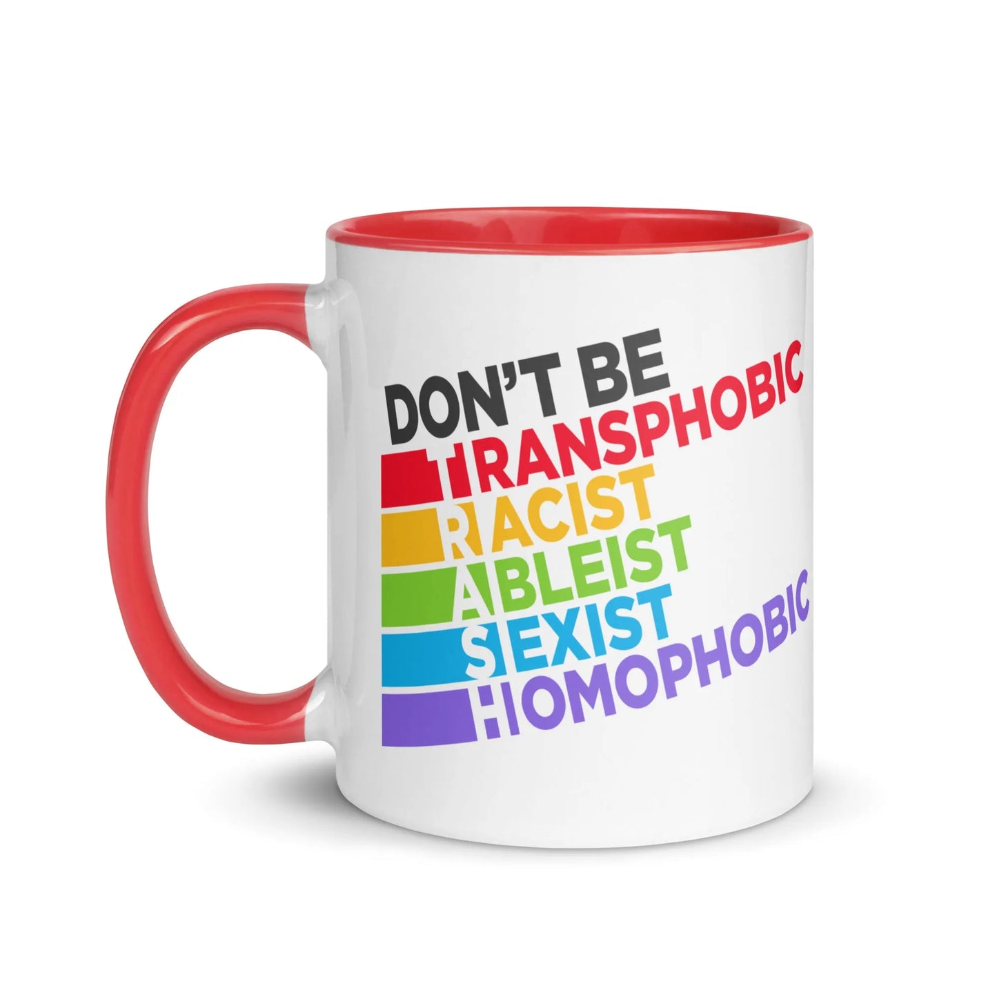 Don’t Be TRASH Ceramic Coffee Mug, Inclusive, LGBTQ, Feminist, Anti Fascist, BLM, Rebel Girl Rampage 