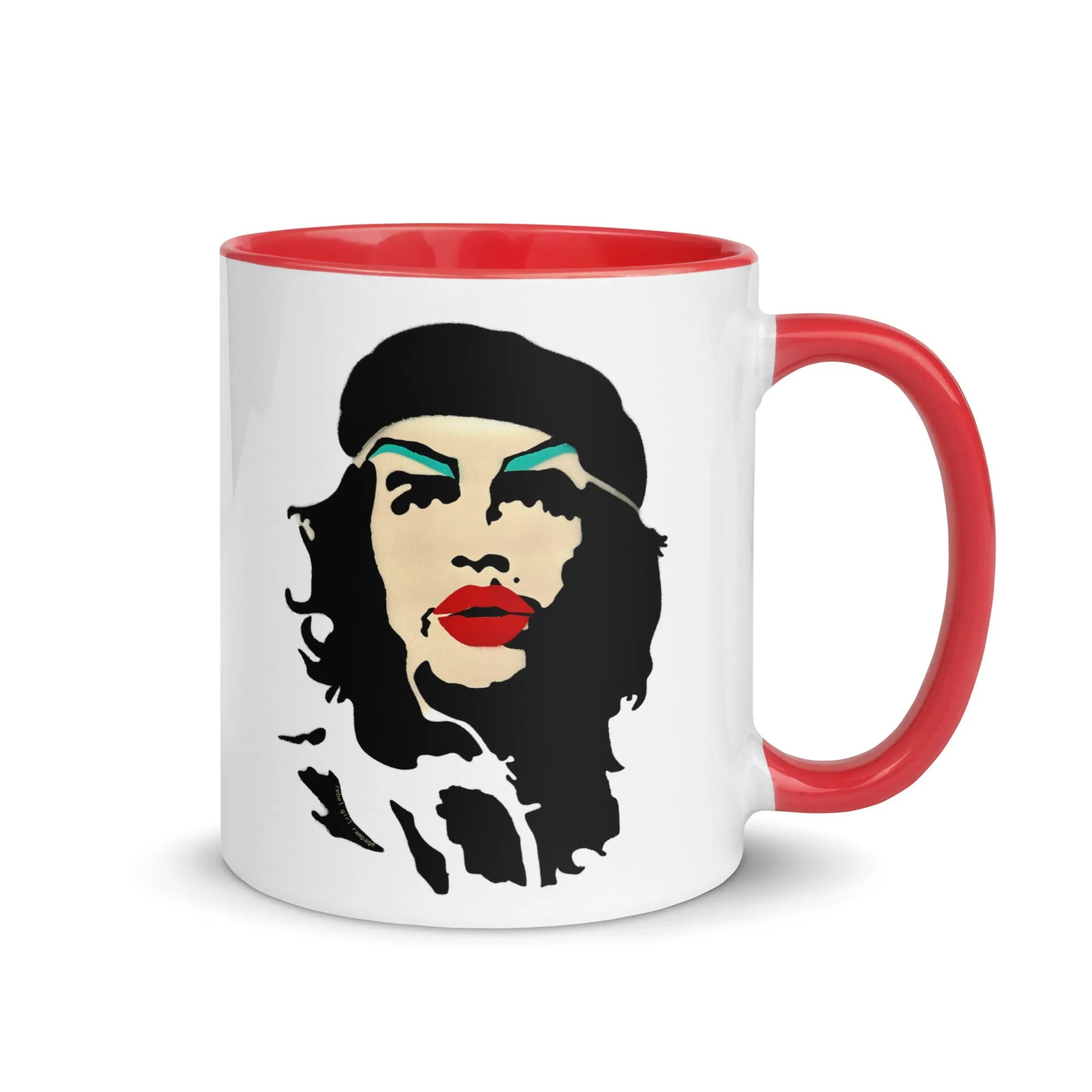 Revolucion Slay Ceramic Che Guevara LGBTQ Pride Stencil Art Warhol Style Coffee Mug, Rebel Girl Rampage
