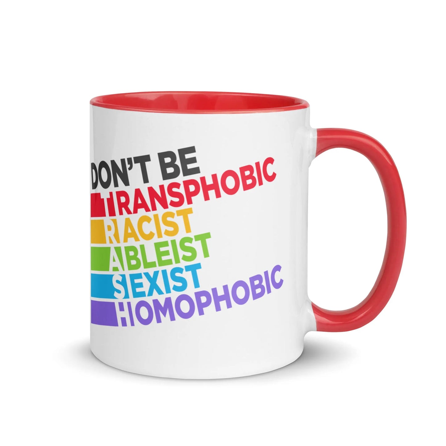 Don’t Be TRASH Ceramic Coffee Mug, Inclusive, LGBTQ, Feminist, Anti Fascist, BLM, Rebel Girl Rampage 