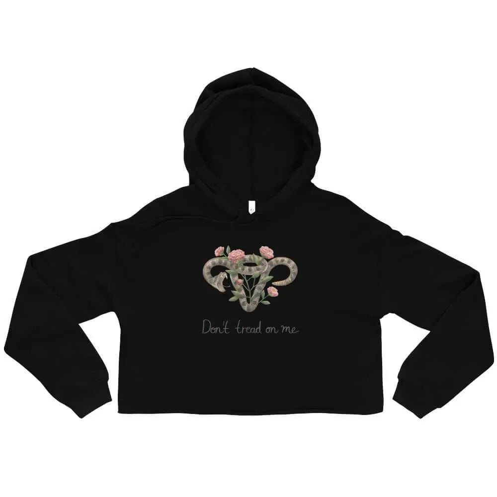 Don’t Tread On Me Uterus with Flowers Crop Hoodie