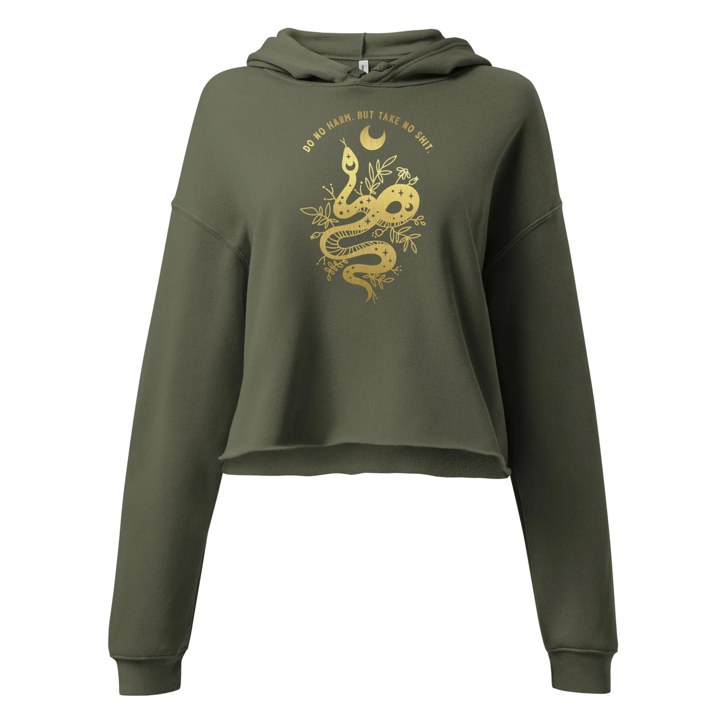 Do No Harm, take no shit, Snake and Moon Crop Hoodie, witch girl power, metaphysical, Rebel Girl Rampage 