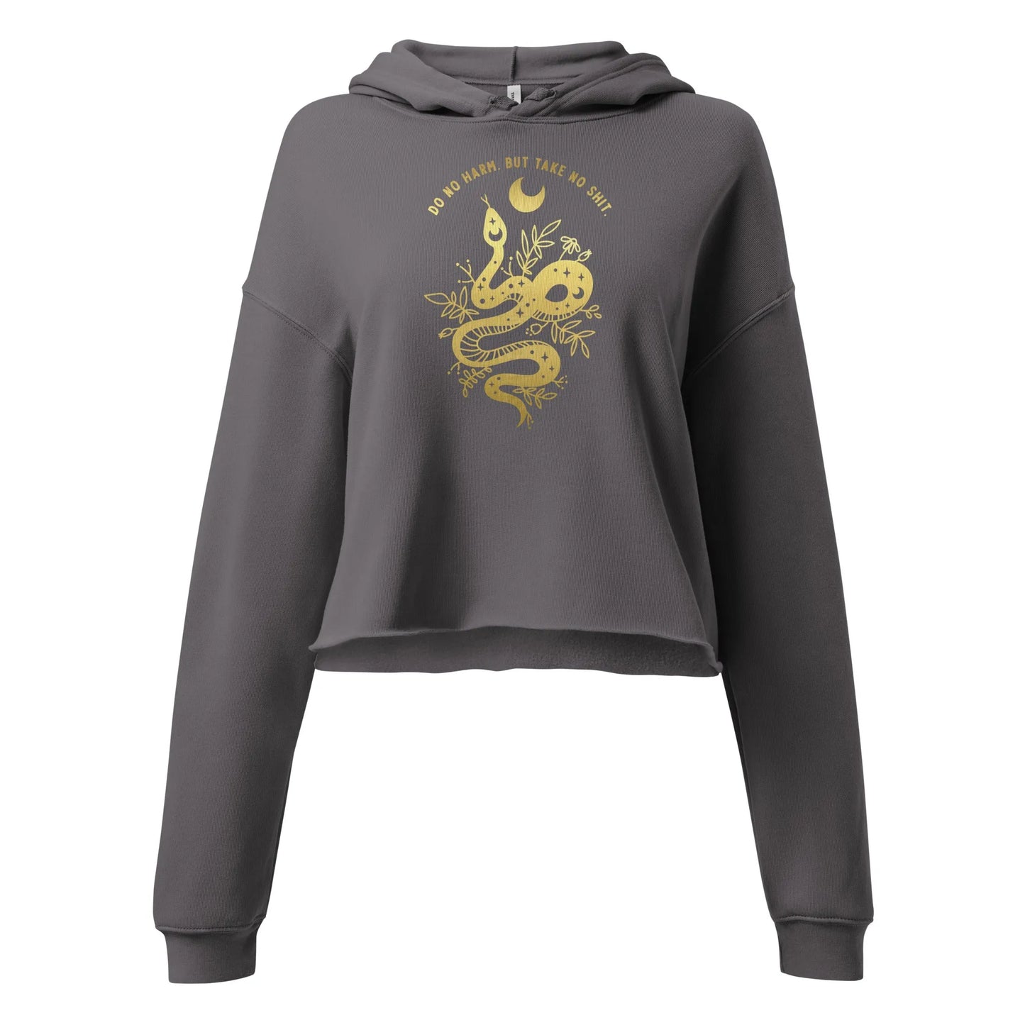 Do No Harm Snake and Moon Crop Hoodie, witch girl power, metaphysical, Rebel Girl Rampage 