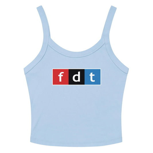 FDT Crop Micro Rib Tank Top,  Save Public Broadcasting, PBS, NPR, Rebel Girl Rampage 