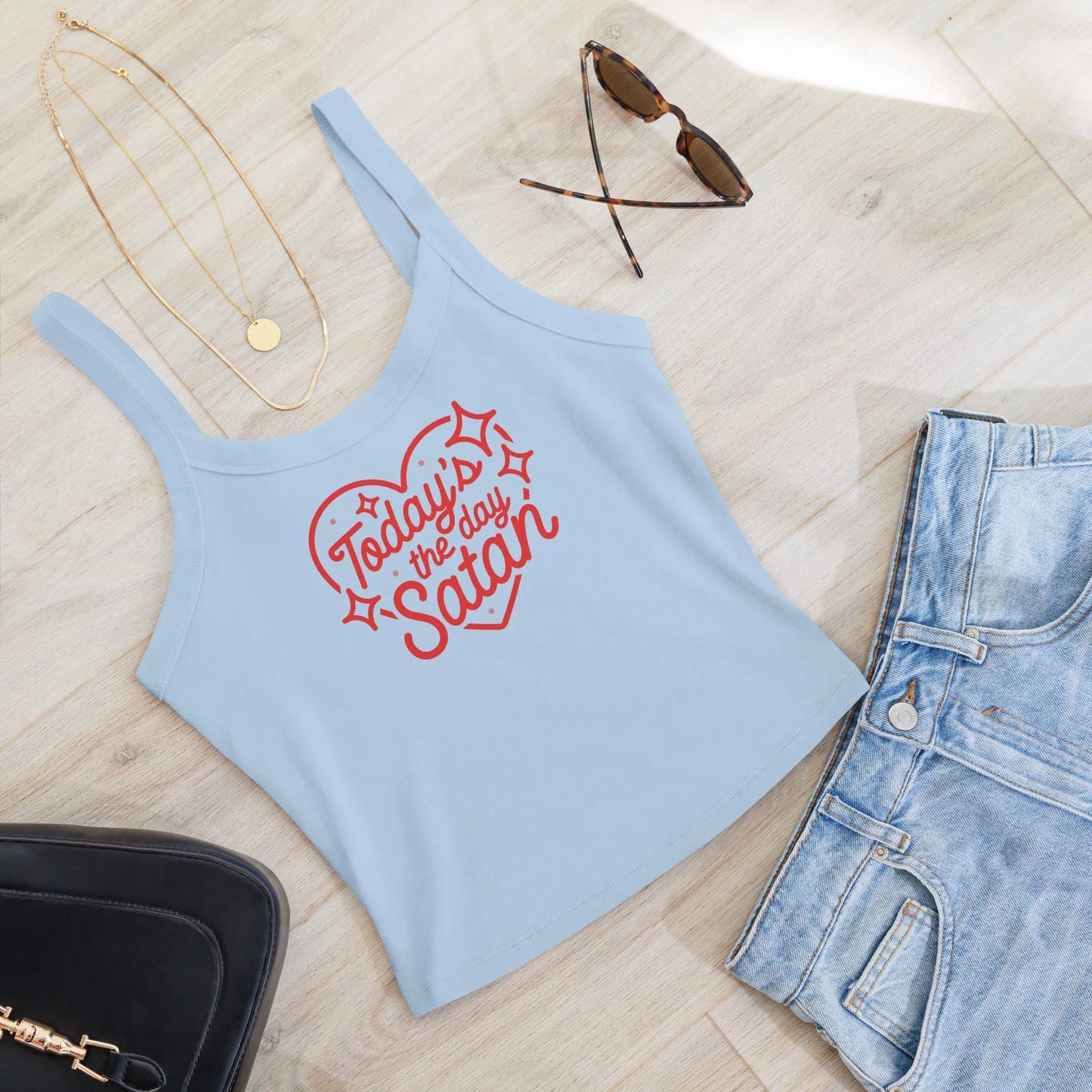 Today’s the Day Satan Women’s Crop Tank Top, Witchy and Bitchy, K Pop, Gothth Girl Halloween, Rebel Girl Rampage 