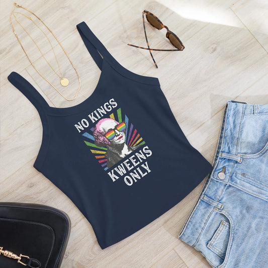 No Kings Kweens Only Medium Crop Tank Top, George Washington Drag, Revolutionary Gay Pride, LGBTQ, Anne Lesniak, Rebel Girl Rampage 