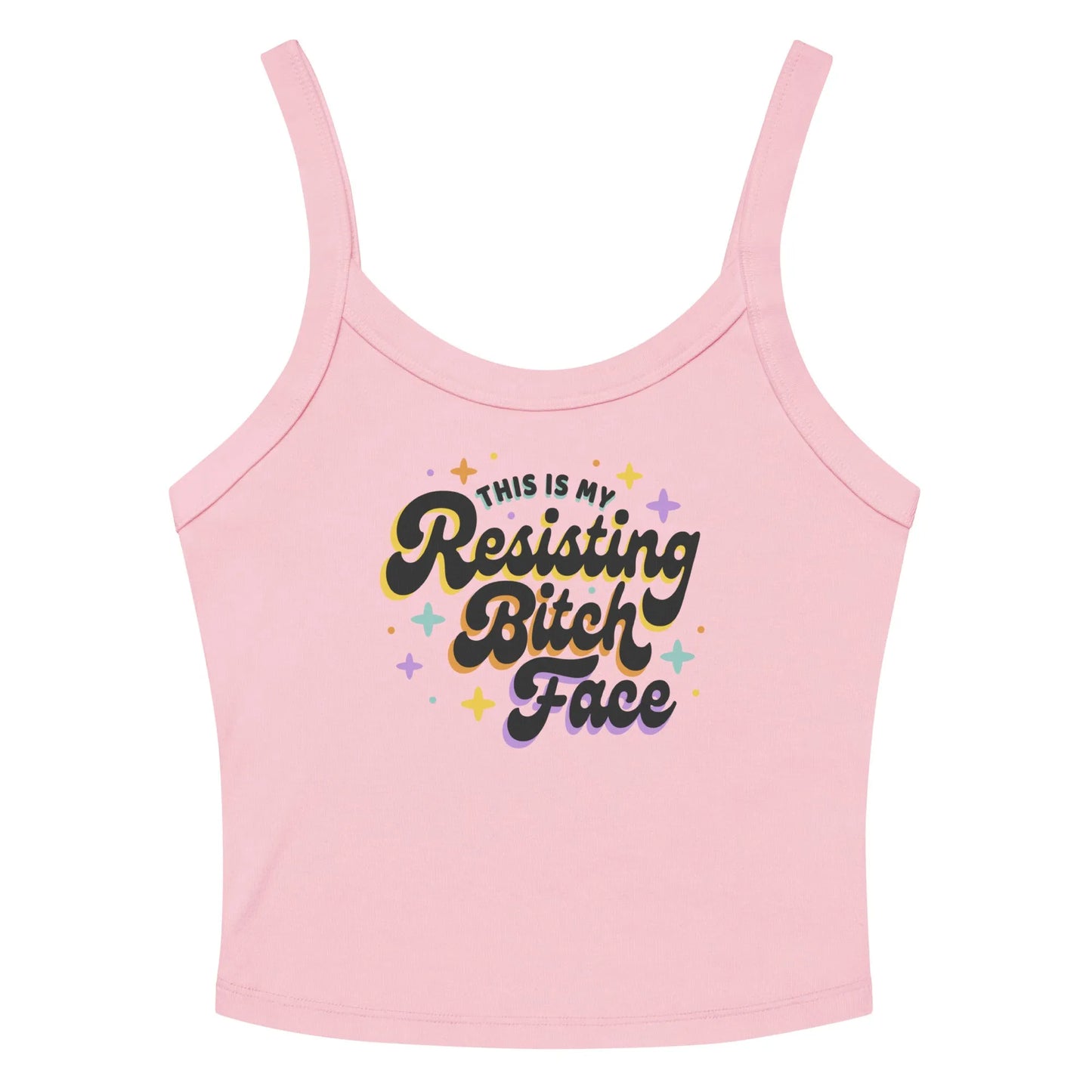 Resisting Bitch Face Micro Ribbed Crop Tank Top, Rebel Girl Rampage