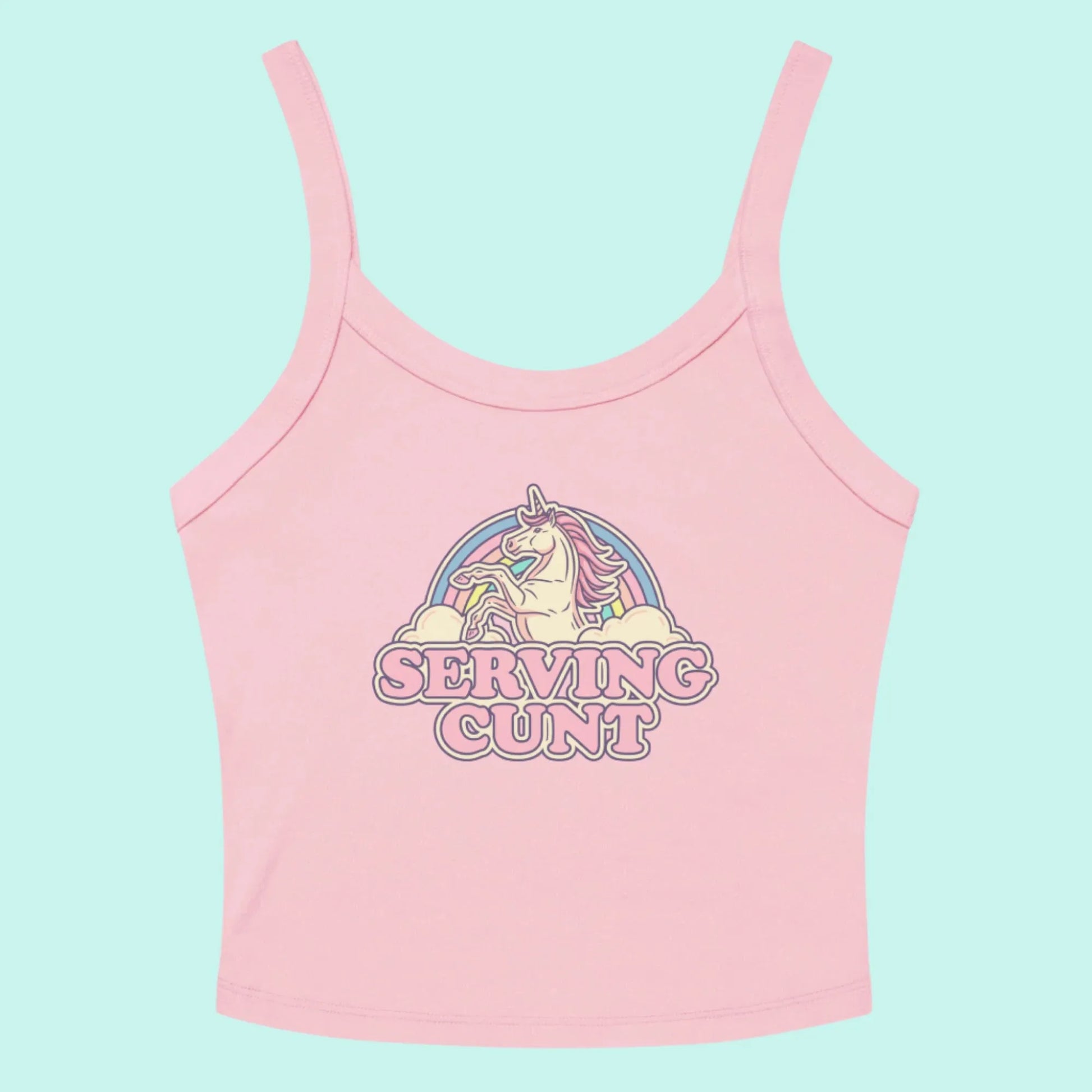 Serving C Unicorn Tank Top,  Rainbows and Unicorns, cute and sassy art, Anne Lesniak, Rebel Girl Rampage