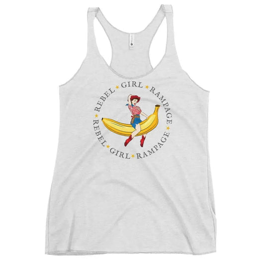 Rebel Girl Rampage Pinup Cowgirl Logo Racerback Tank Top, Vintage Retro Graphic