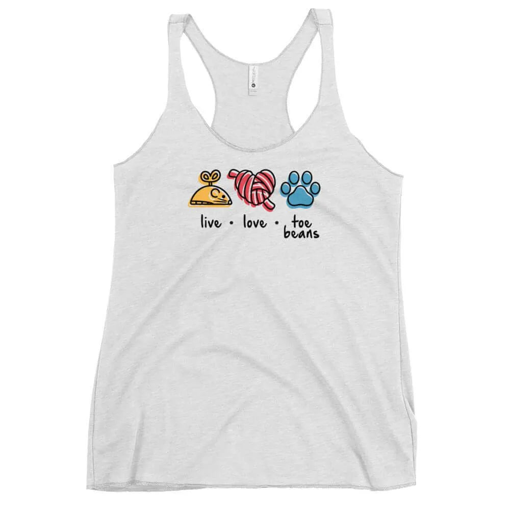 Live Love Toe Beans Women's Racerback Tank