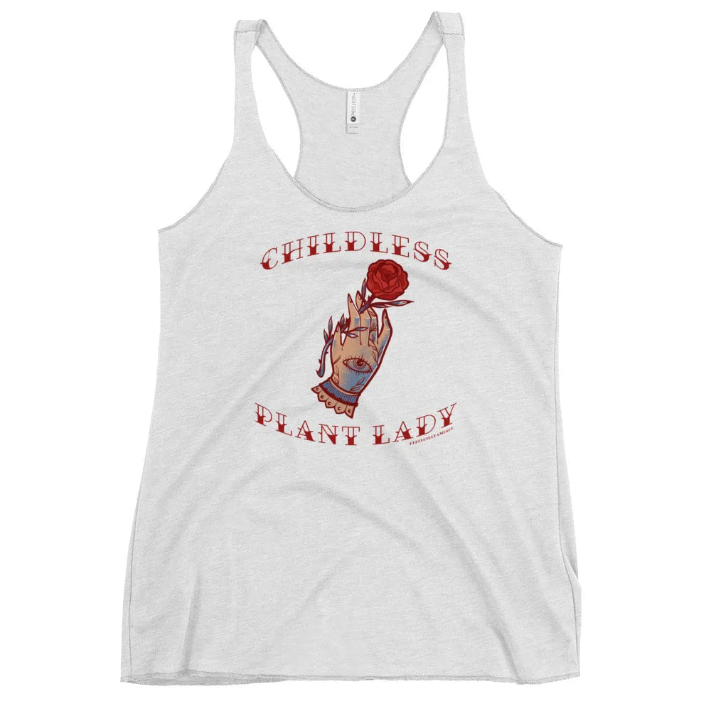 Childless Plant Lady Racerback Tank, Rebel Girl Rampage, Tank Tops, Shirts & Tops, Pets, Designs by Lindsey