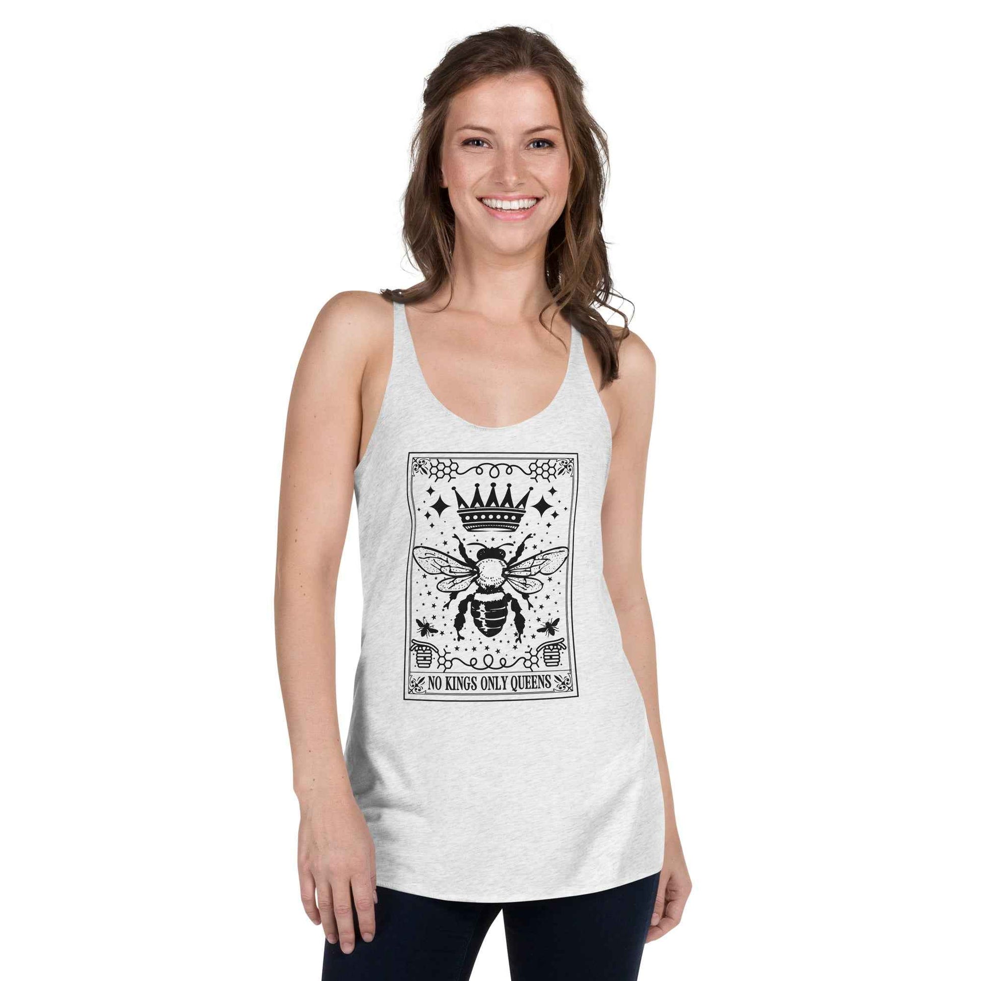 Queen Bee No Kings Racerback Tank