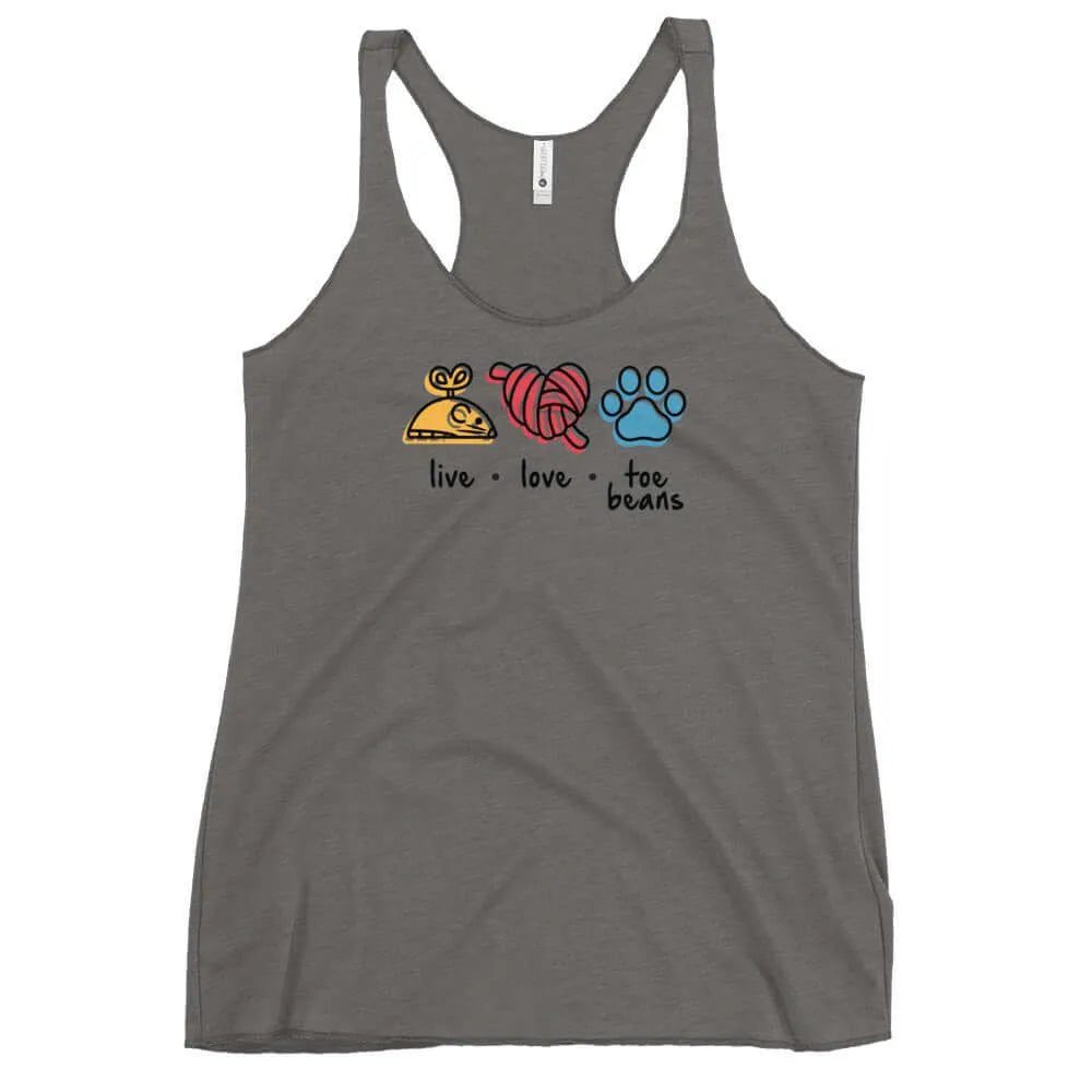 Live Love Toe Beans Women's Racerback Tank