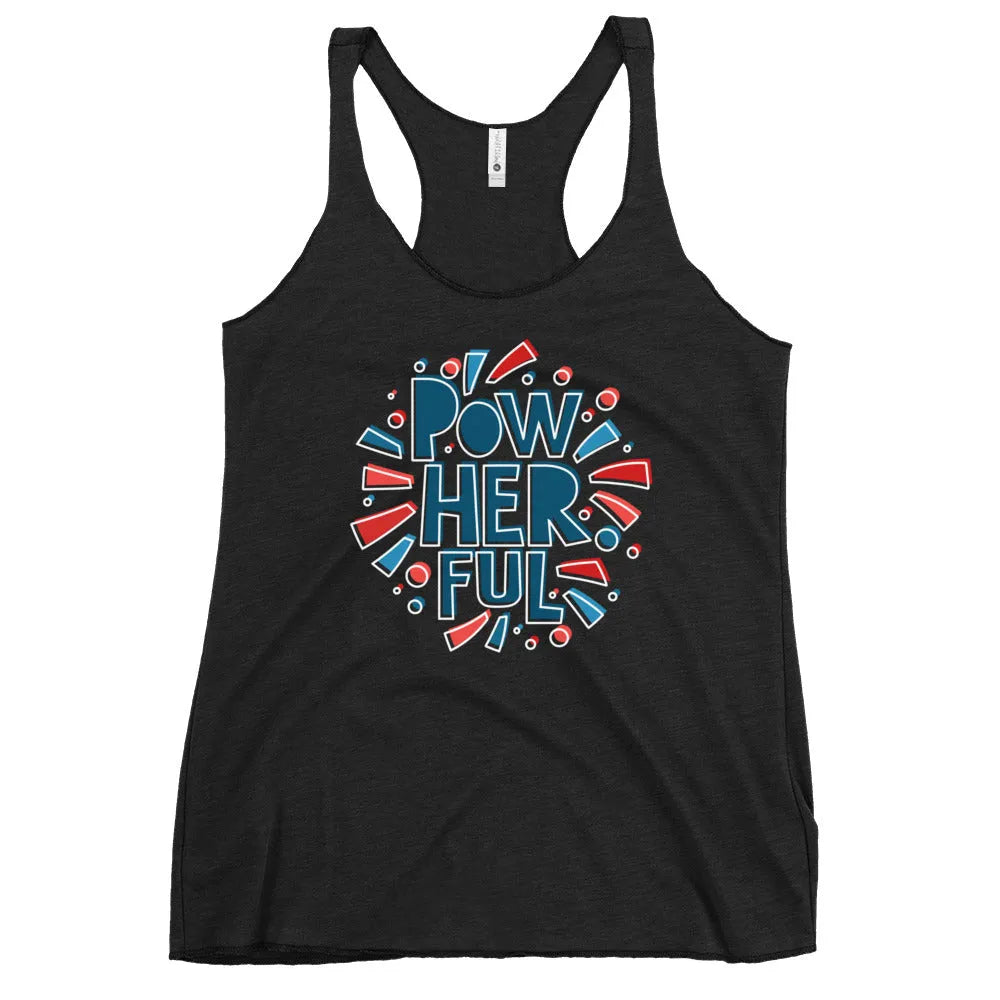 PowHerFul Racerback Tank, Girl Power shirt Kamala harris women supporting women feminist tank top rebel girl rampage