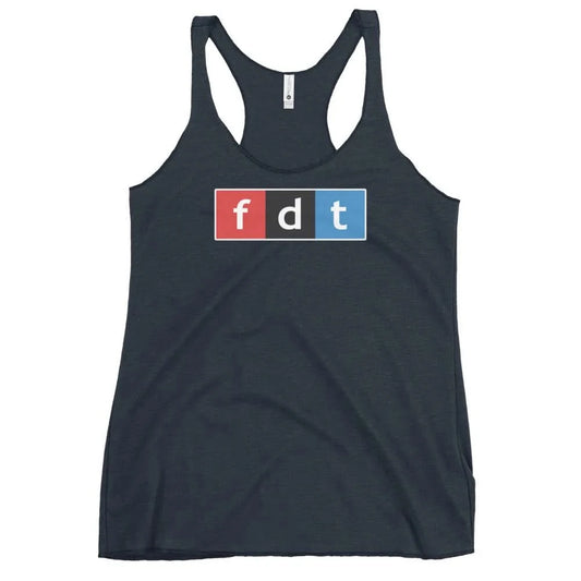 fuck Donald trump, npr logo, on a navy racerback tank, antifa, democrat, liberal, anti trump, Rebel Girl Rampage