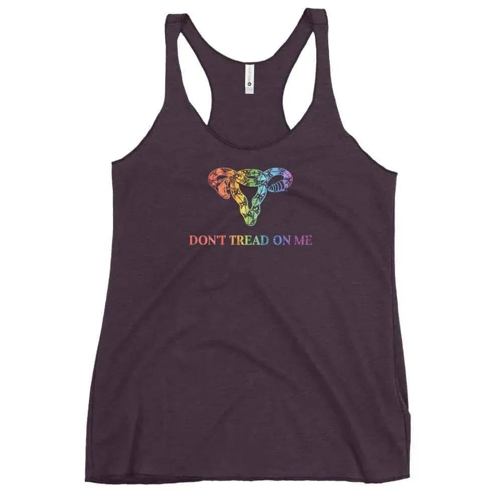 Don’t Tread On Me Rainbow Uterus Racerback Tank