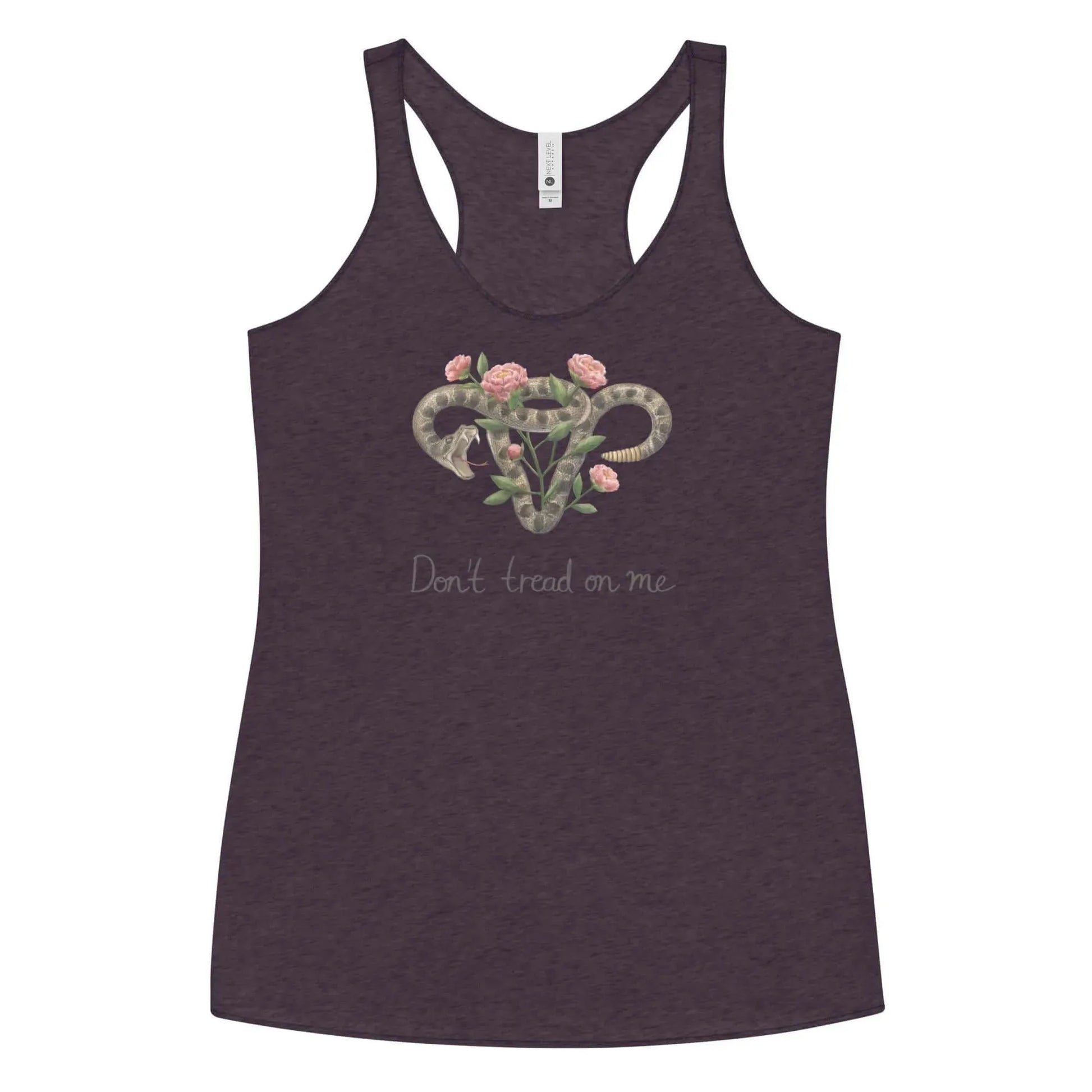Don’t Tread on Me Uterus with Flowers Racerback Tank