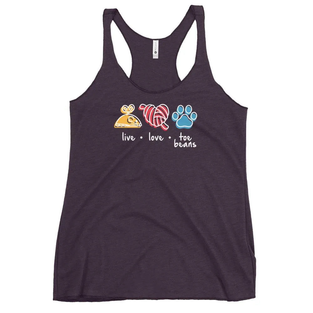 Live Love Toe Beans Women's Racerback Tank