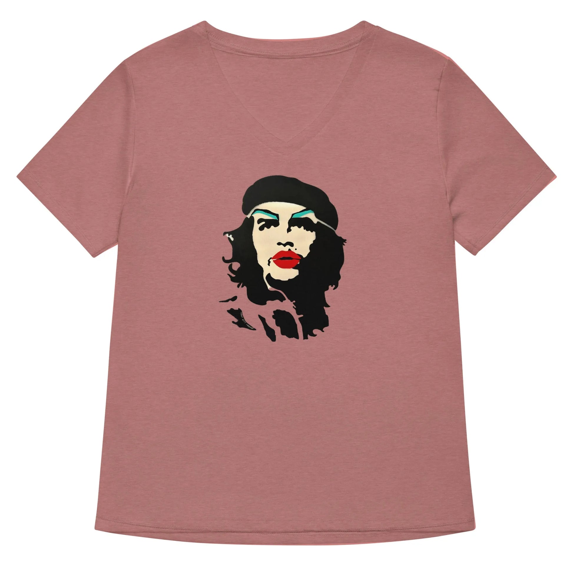 Revolution Slay Women’s V-Neck T-Shirt, Che Guevara, Graffiti Art, Stencil Artwork, Andy Warhol Inspired, Rebel Girl Rampage