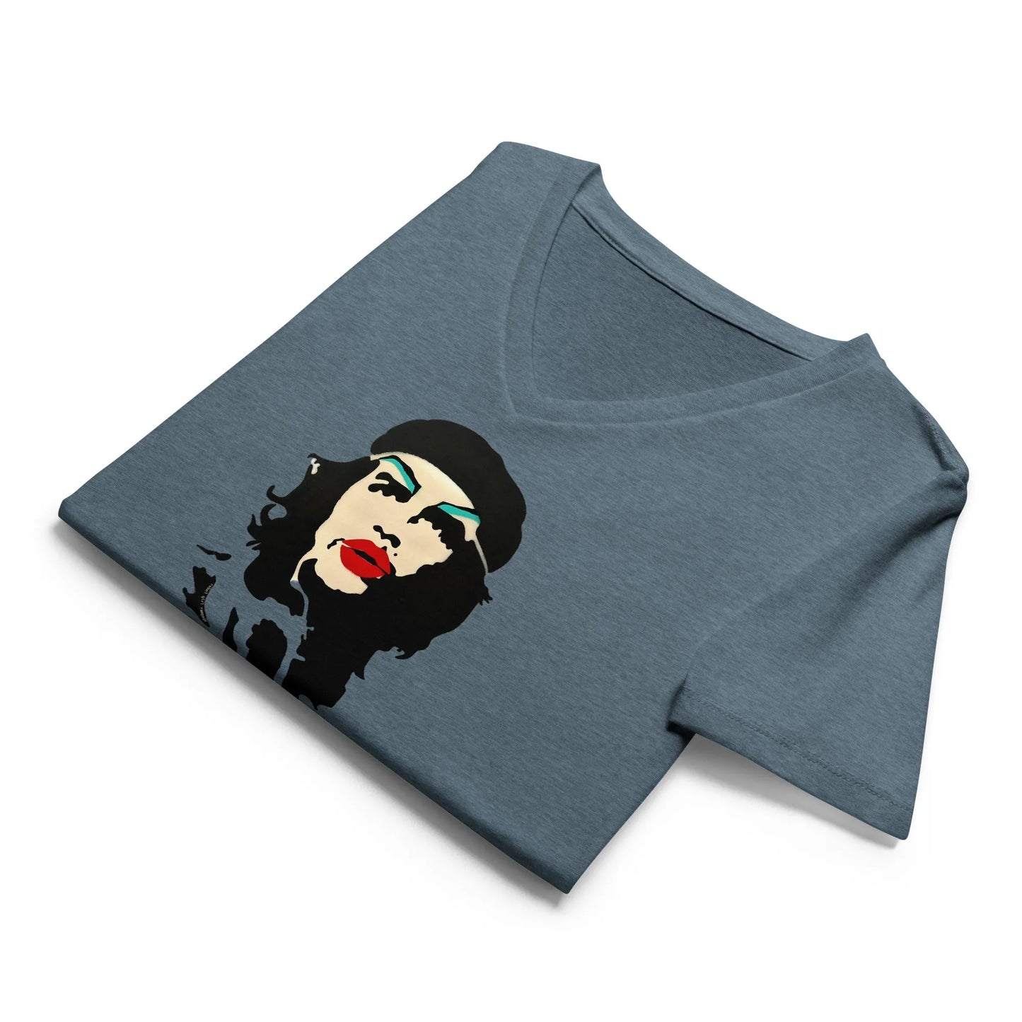 Revolution Slay Women’s V-Neck T-Shirt, Che Guevara, Graffiti Art, Stencil Artwork, Andy Warhol Inspired, Rebel Girl Rampage