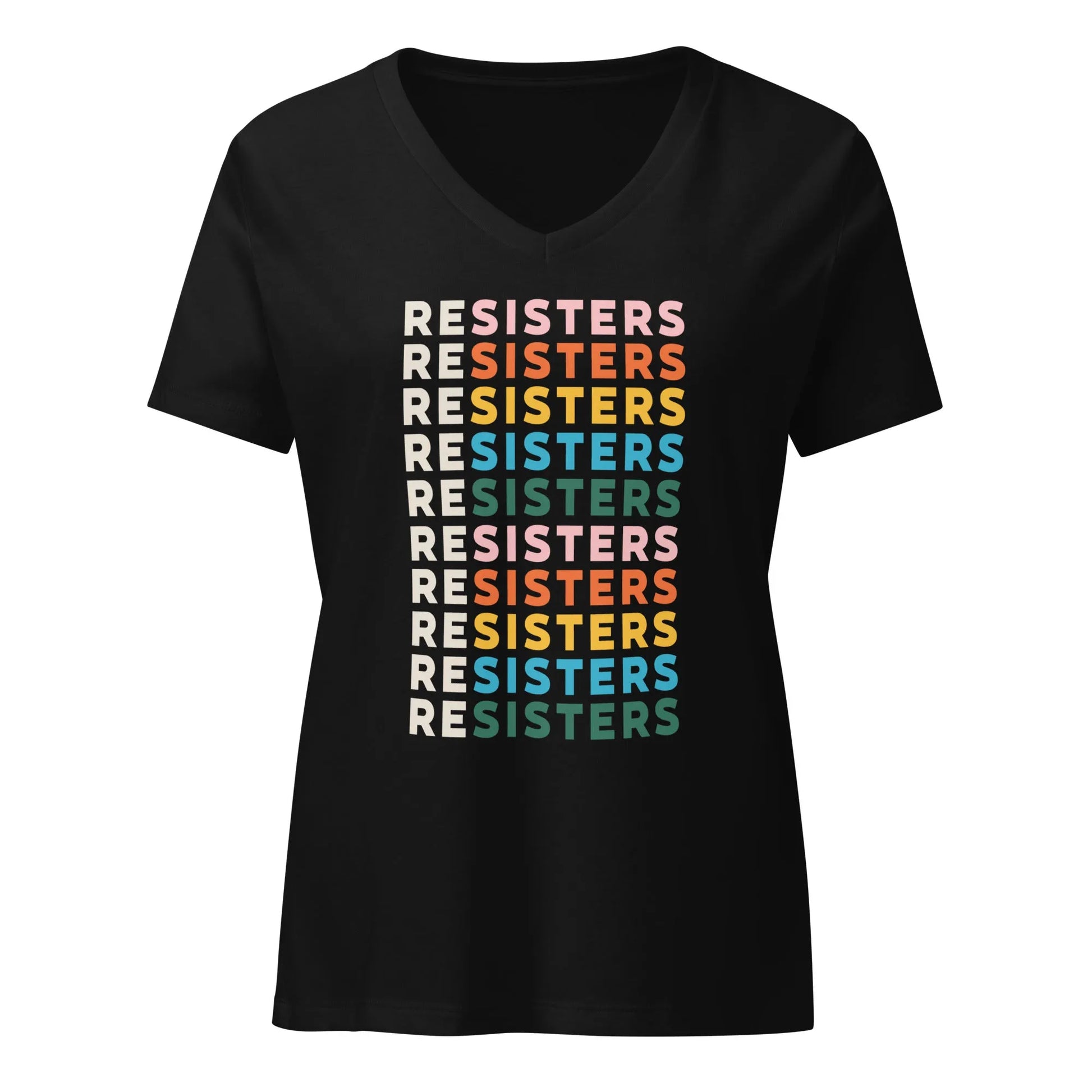 reSisters Women’s Loose V-Neck Tri-Blend T-Shirt, Women’s Rights, Gender Equality, Sisterhood, Anne Lesniak, Rebel Girl Rampage