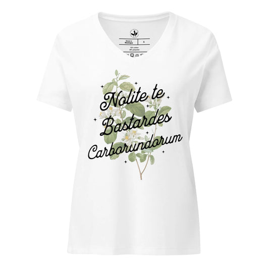 Nolite te Bastardes Carborundorum Women’s V neck T-Shirt, Feminist tops, Don’t let the bastards grind you down, Handmaid, Rebel Girl Rampage 