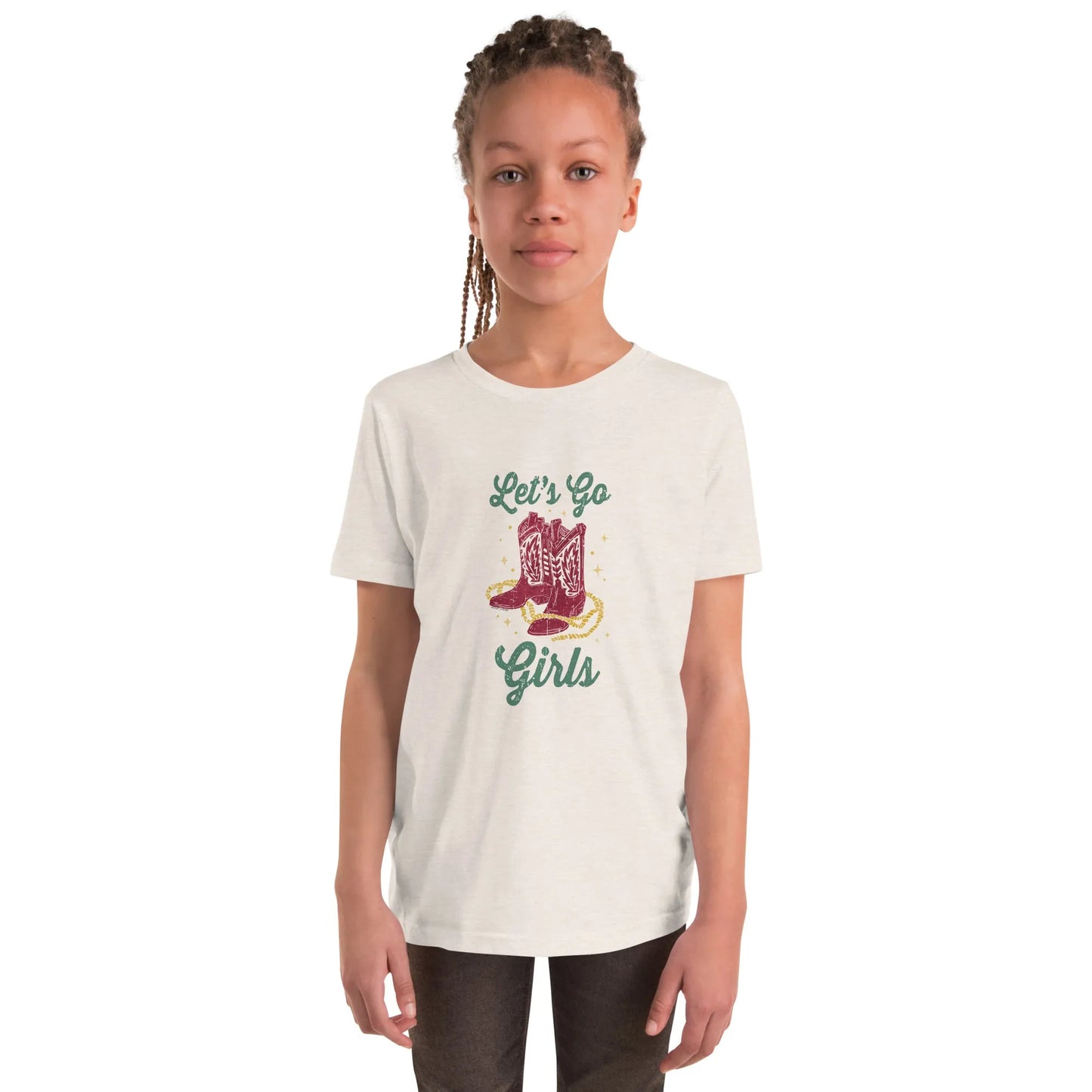 Let’s Go Girls Western Cowgirl Boots youth Texas Country T-Shirt Rebel Girl Rampage 